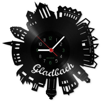SEO. Wanduhr aus Vinyl Skyline Gladbach 2017 - Linkreich
