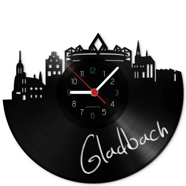 SEO. Wanduhr aus Vinyl Skyline Gladbach - Linkreich