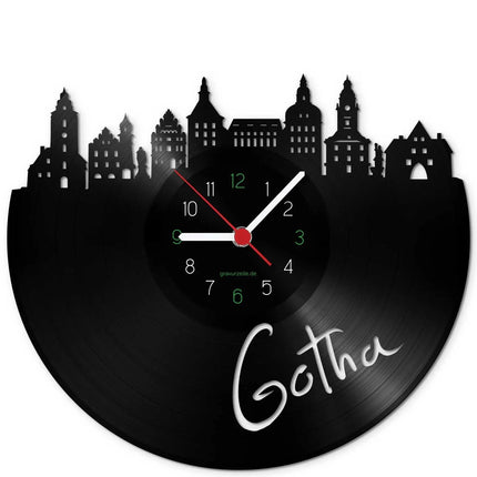 SEO. Wanduhr aus Vinyl Skyline Gotha - Linkreich