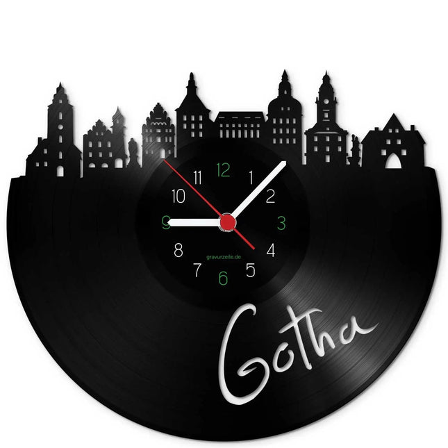 SEO. Wanduhr aus Vinyl Skyline Gotha - Linkreich