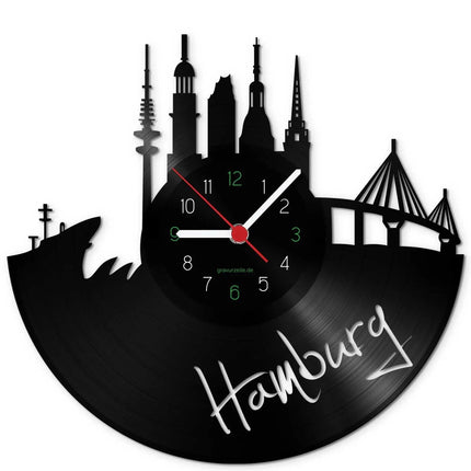 SEO. Wanduhr aus Vinyl Skyline Hamburg 2016 - Linkreich