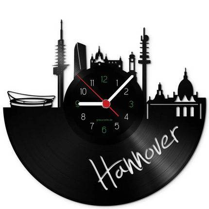 SEO. Wanduhr aus Vinyl Skyline Hannover - Linkreich