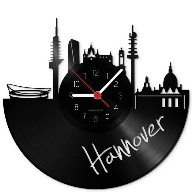 SEO. Wanduhr aus Vinyl Skyline Hannover - Linkreich