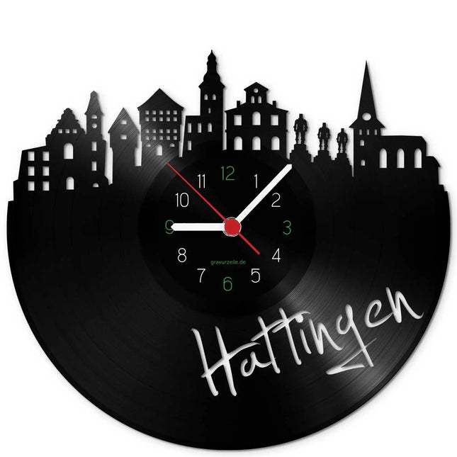 SEO. Wanduhr aus Vinyl Skyline Hattingen - Linkreich