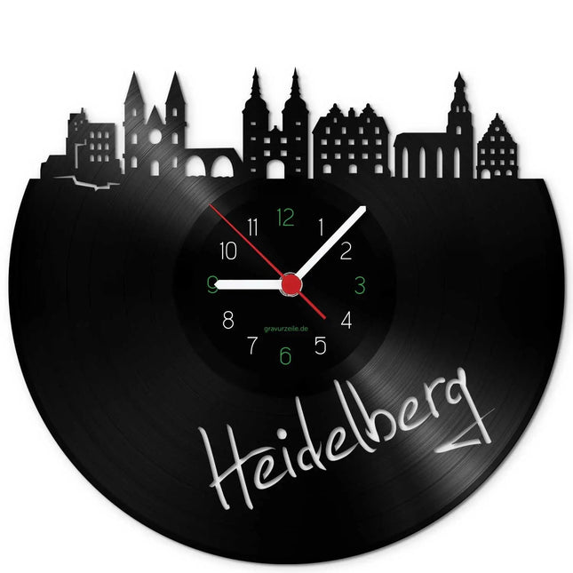 SEO. Wanduhr aus Vinyl Skyline Heidelberg - Linkreich