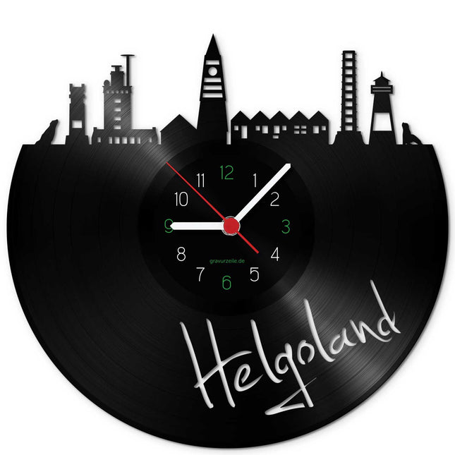 SEO. Wanduhr aus Vinyl Skyline Helgoland - Linkreich