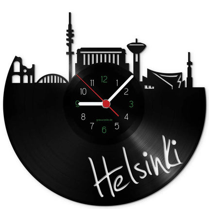 SEO. Wanduhr aus Vinyl Skyline Helsinki - Linkreich