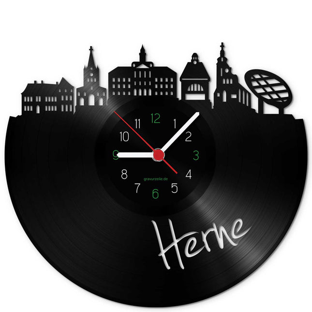 SEO. Wanduhr aus Vinyl Skyline Herne - Linkreich