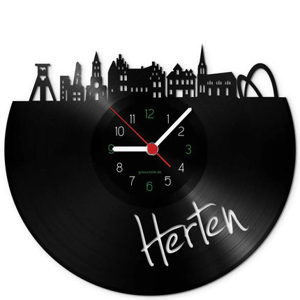 SEO. Wanduhr aus Vinyl Skyline Herten - Linkreich