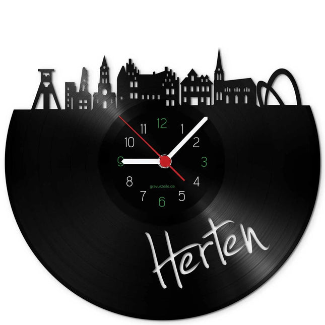 SEO. Wanduhr aus Vinyl Skyline Herten - Linkreich