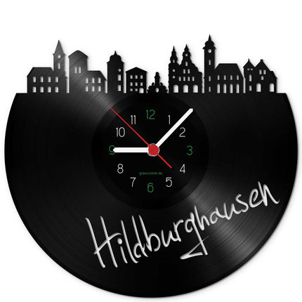 SEO. Wanduhr aus Vinyl Skyline Hildburghausen - Linkreich