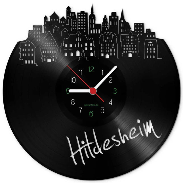 SEO. Wanduhr aus Vinyl Skyline Hildesheim - Linkreich