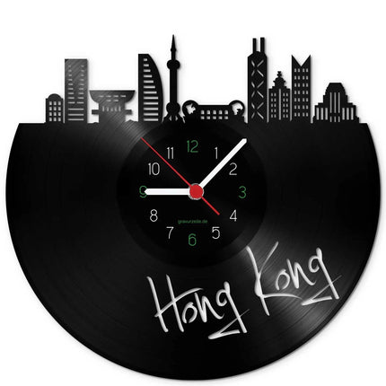 SEO. Wanduhr aus Vinyl Skyline Hong Kong - Linkreich