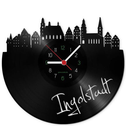 SEO. Wanduhr aus Vinyl Skyline Ingolstadt - Linkreich