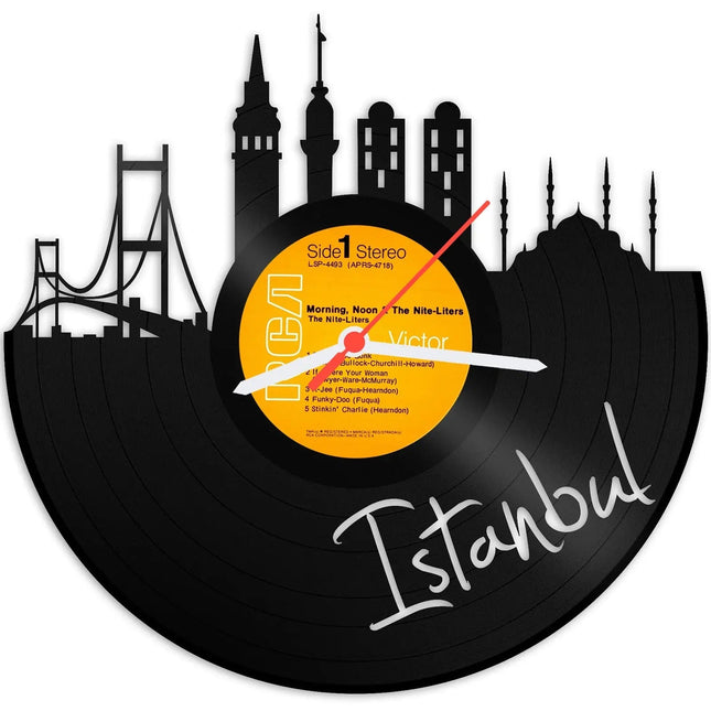 SEO. Wanduhr aus Vinyl Skyline Istanbul - Linkreich