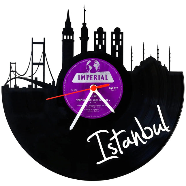 SEO. Wanduhr aus Vinyl Skyline Istanbul - Linkreich