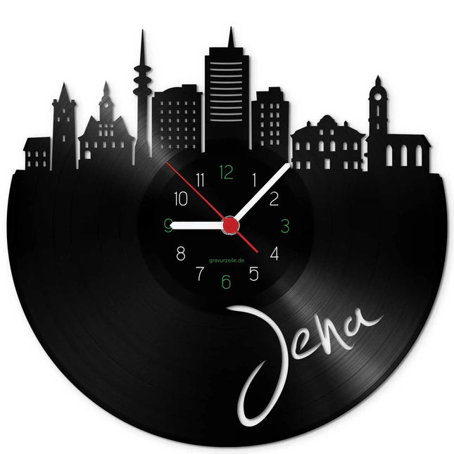 SEO. Wanduhr aus Vinyl Skyline Jena - Linkreich