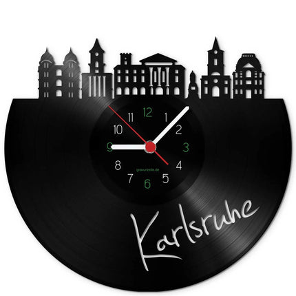SEO. Wanduhr aus Vinyl Skyline Karlsruhe - Linkreich