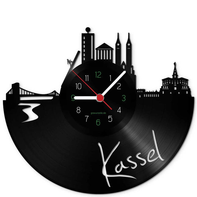 SEO. Wanduhr aus Vinyl Skyline Kassel - Linkreich