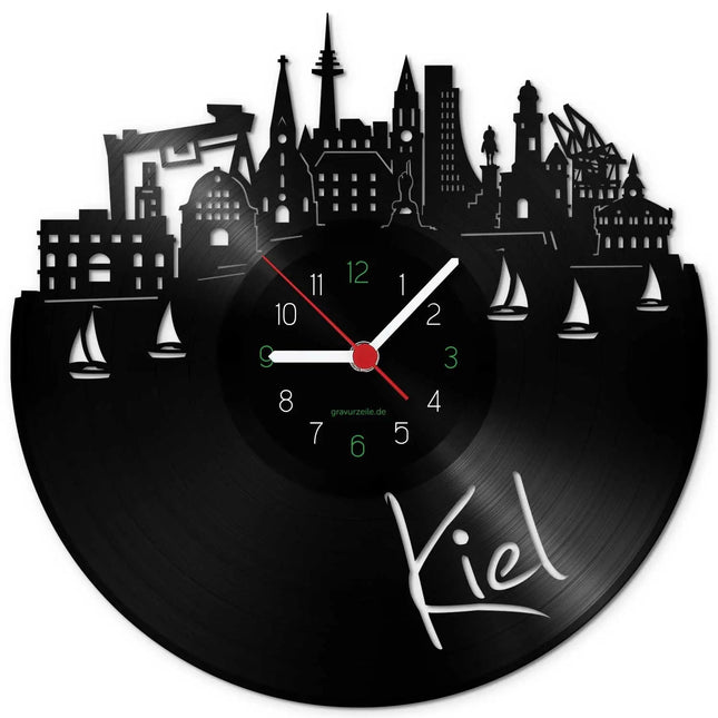 SEO. Wanduhr aus Vinyl Skyline Kiel - Linkreich