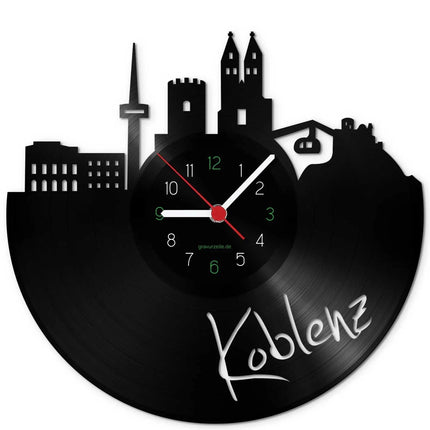 SEO. Wanduhr aus Vinyl Skyline Koblenz - Linkreich