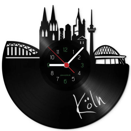 SEO. Wanduhr aus Vinyl Skyline Köln - Linkreich
