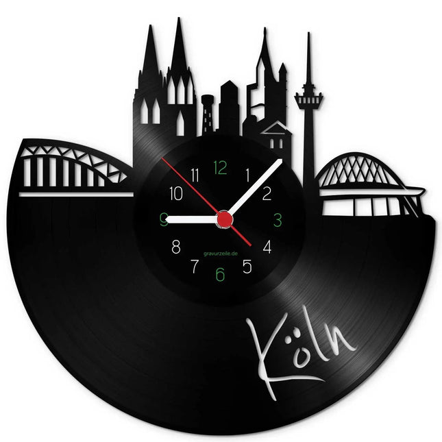 SEO. Wanduhr aus Vinyl Skyline Köln - Linkreich