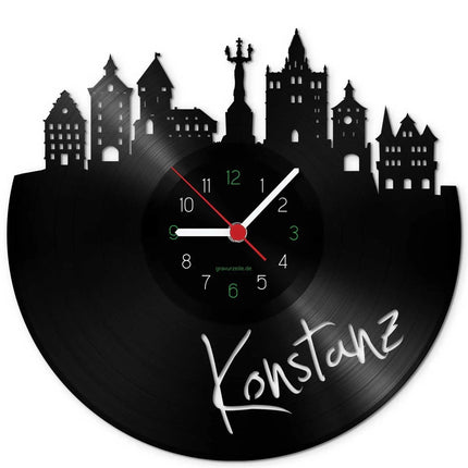SEO. Wanduhr aus Vinyl Skyline Konstanz - Linkreich