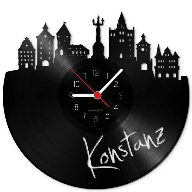 SEO. Wanduhr aus Vinyl Skyline Konstanz - Linkreich