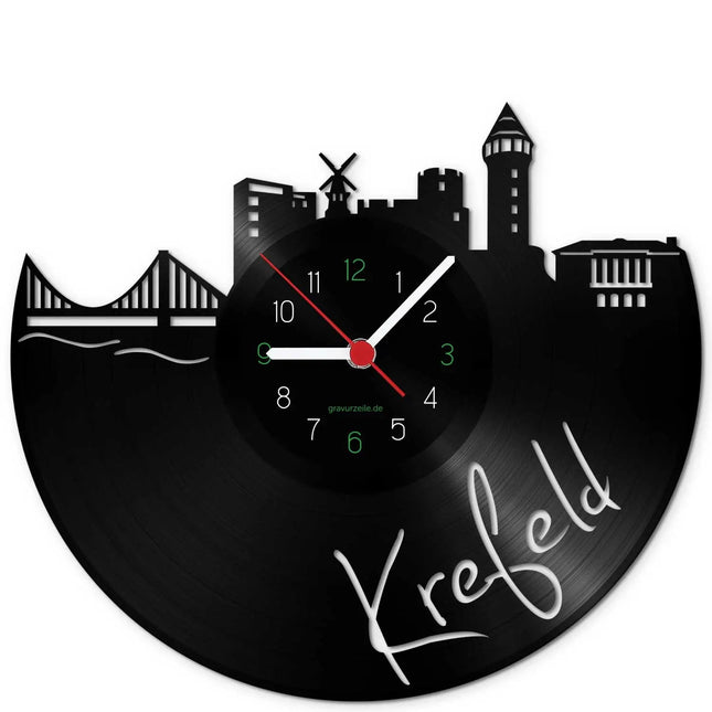 SEO. Wanduhr aus Vinyl Skyline Krefeld - Linkreich