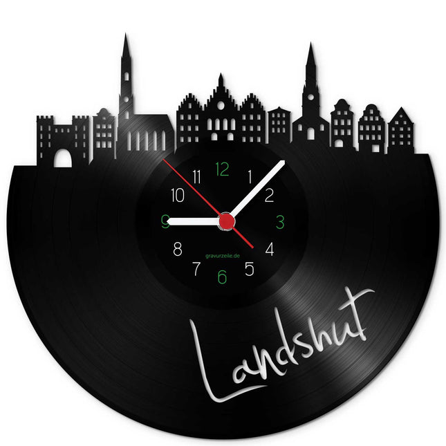 SEO. Wanduhr aus Vinyl Skyline Landshut - Linkreich