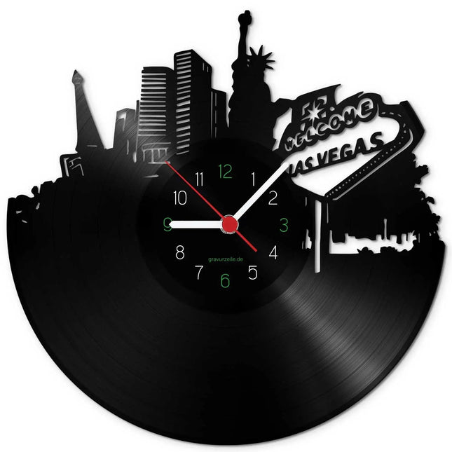 SEO. Wanduhr aus Vinyl Skyline Las Vegas 2017 - Linkreich