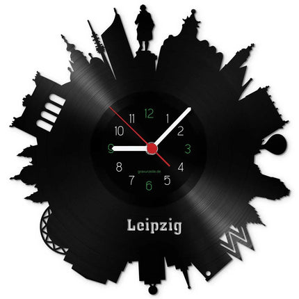 SEO. Wanduhr aus Vinyl Skyline Leipzig 2017 - Linkreich