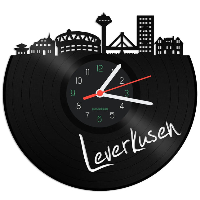SEO. Wanduhr aus Vinyl Skyline Leverkusen - Linkreich