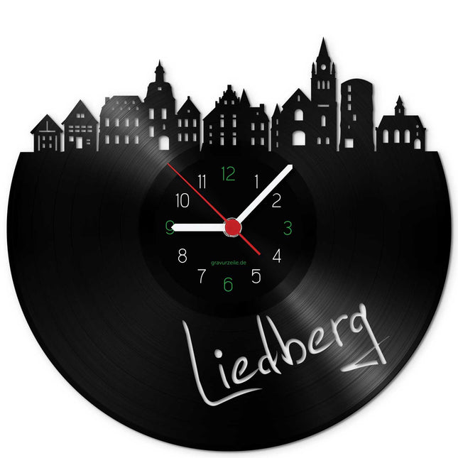 SEO. Wanduhr aus Vinyl Skyline Liedberg - Linkreich