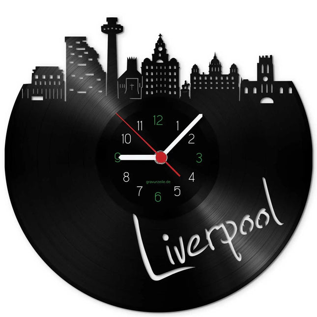 SEO. Wanduhr aus Vinyl Skyline Liverpool - Linkreich