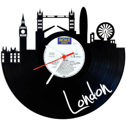SEO. Wanduhr aus Vinyl Skyline London - Linkreich