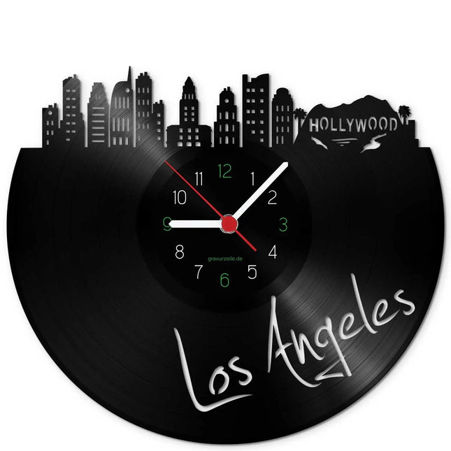 SEO. Wanduhr aus Vinyl Skyline Los Angeles - Linkreich