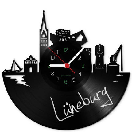 SEO. Wanduhr aus Vinyl Skyline Lüneburg - Linkreich