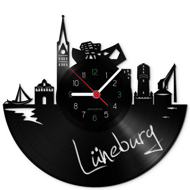 SEO. Wanduhr aus Vinyl Skyline Lüneburg - Linkreich