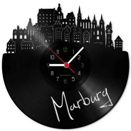 SEO. Wanduhr aus Vinyl Skyline Marburg - Linkreich