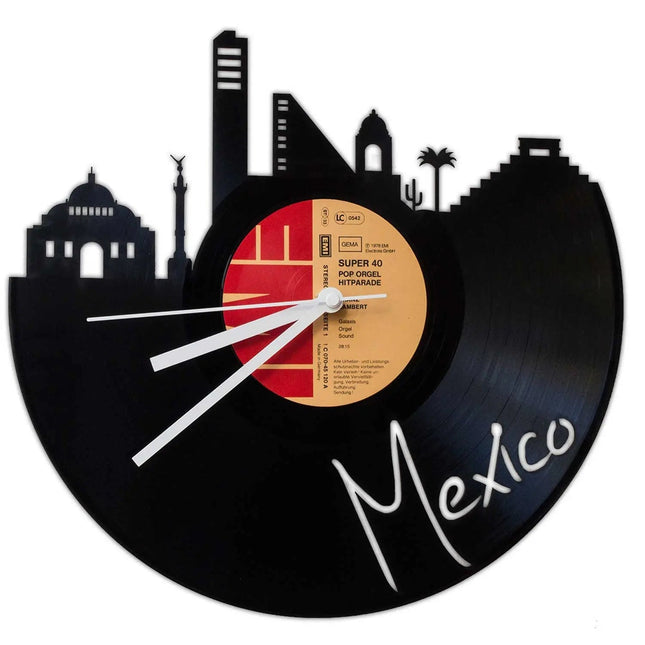 SEO. Wanduhr aus Vinyl Skyline Mexico - Linkreich