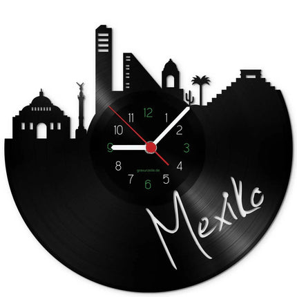 SEO. Wanduhr aus Vinyl Skyline Mexiko - Linkreich