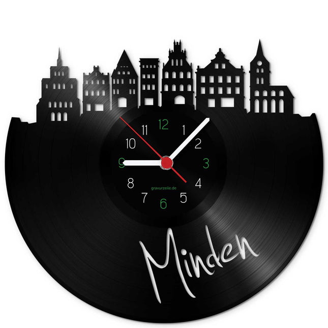 SEO. Wanduhr aus Vinyl Skyline Minden - Linkreich