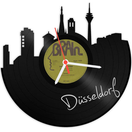 SEO. Wanduhr aus Vinyl Skyline mit Deiner Stadt - Krefeld Linkreich