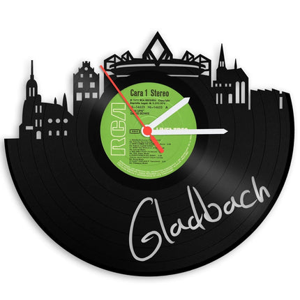 SEO. Wanduhr aus Vinyl Skyline mit Deiner Stadt - Dortmund Linkreich
