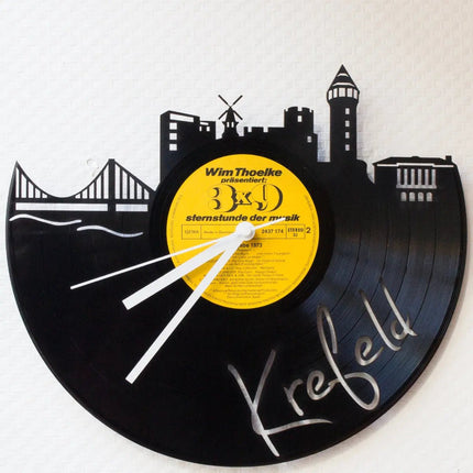 SEO. Wanduhr aus Vinyl Skyline mit Deiner Stadt - Bonn Linkreich