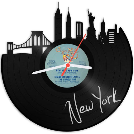 SEO. Wanduhr aus Vinyl Skyline mit Deiner Stadt - Kiel Linkreich