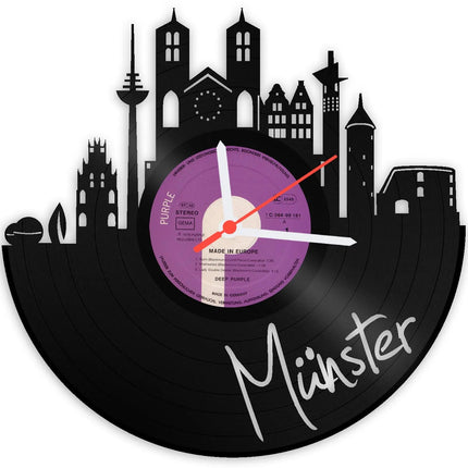 SEO. Wanduhr aus Vinyl Skyline mit Deiner Stadt - Trier Linkreich