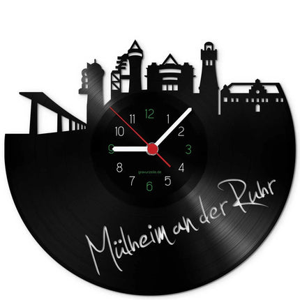 SEO. Wanduhr aus Vinyl Skyline Mülheim an der Ruhr - Linkreich